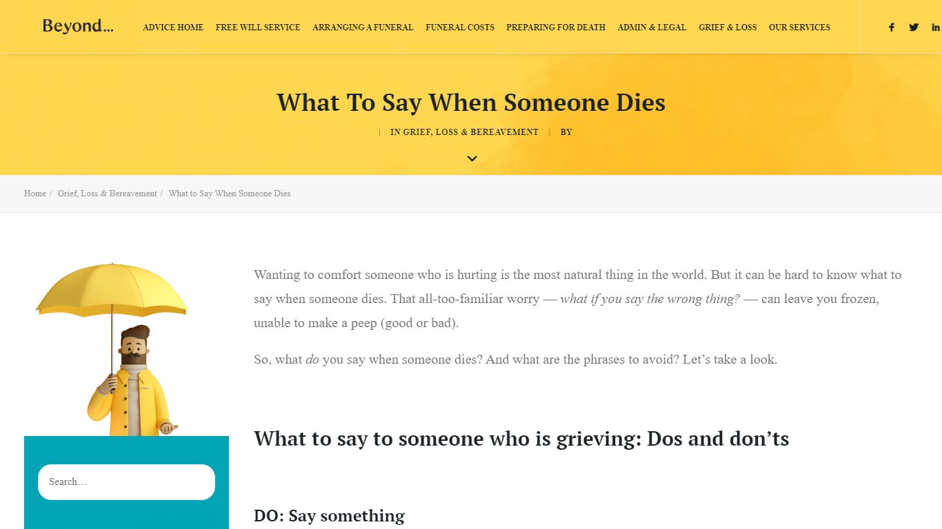 What to Say When Someone Dies | Words of Comfort | Beyond